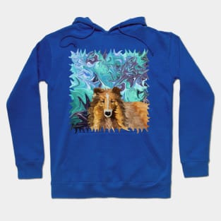 The Inquisitive Collie of the Psychedelic Dog Parade Hoodie